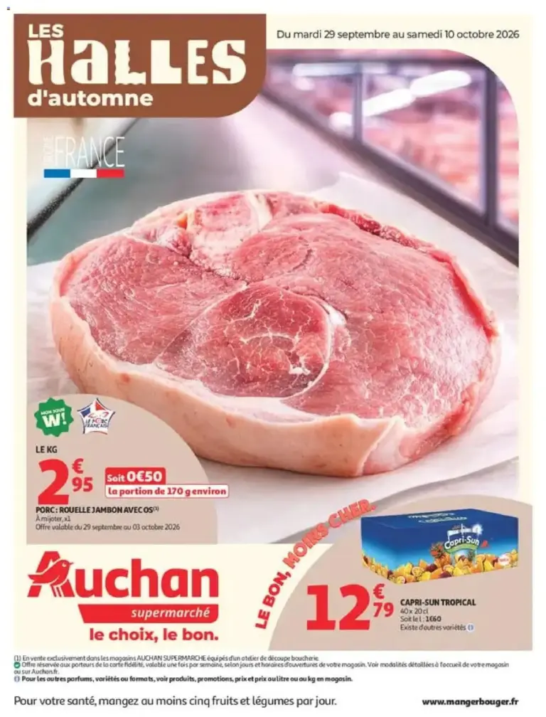 Auchan Halles d'automne supers à partir du 29/09/2026