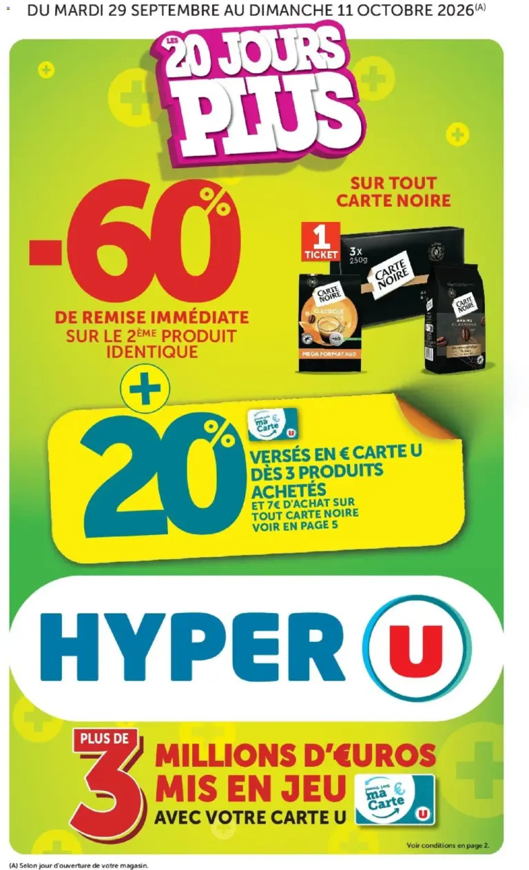 Hyper U Les 20 jours plus à partir du 29/09/2026