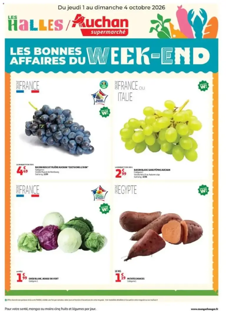 Auchan les bons plans du week end dans votre super à partir du 01/10/2026