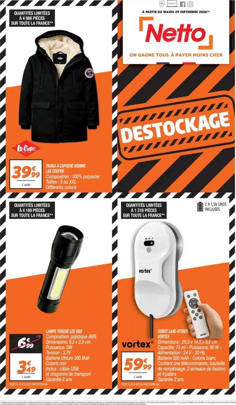 Netto destockage octobre à partir du 29/09/2026