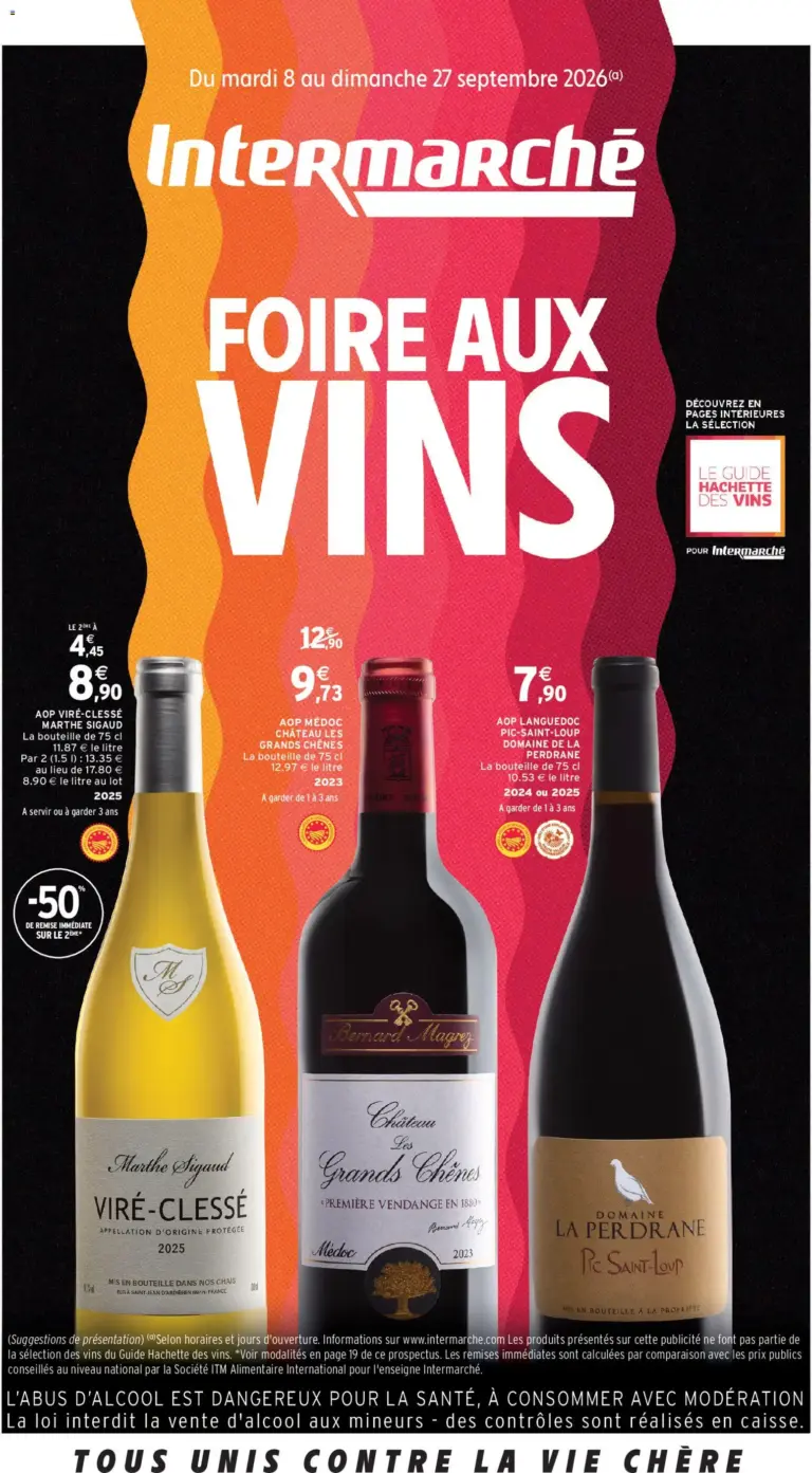 Intermarché Foire aux vins à partir du 08/09/2026