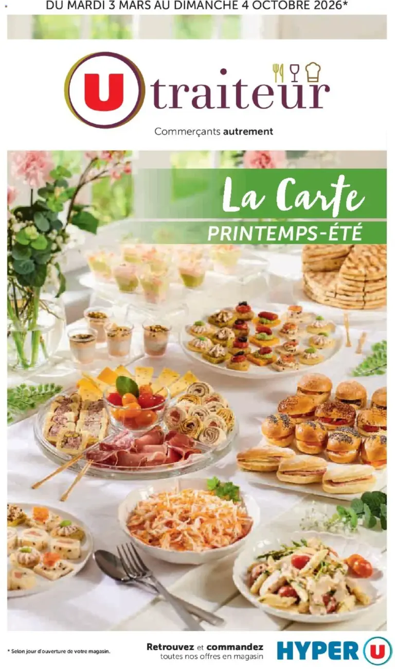 Hyper U La carte Printemps Été à partir du 03/03/2026
