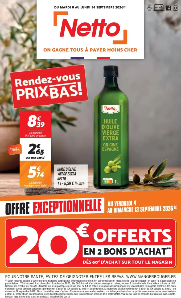 Netto rendez vous prix bas à partir du 08/09/2026