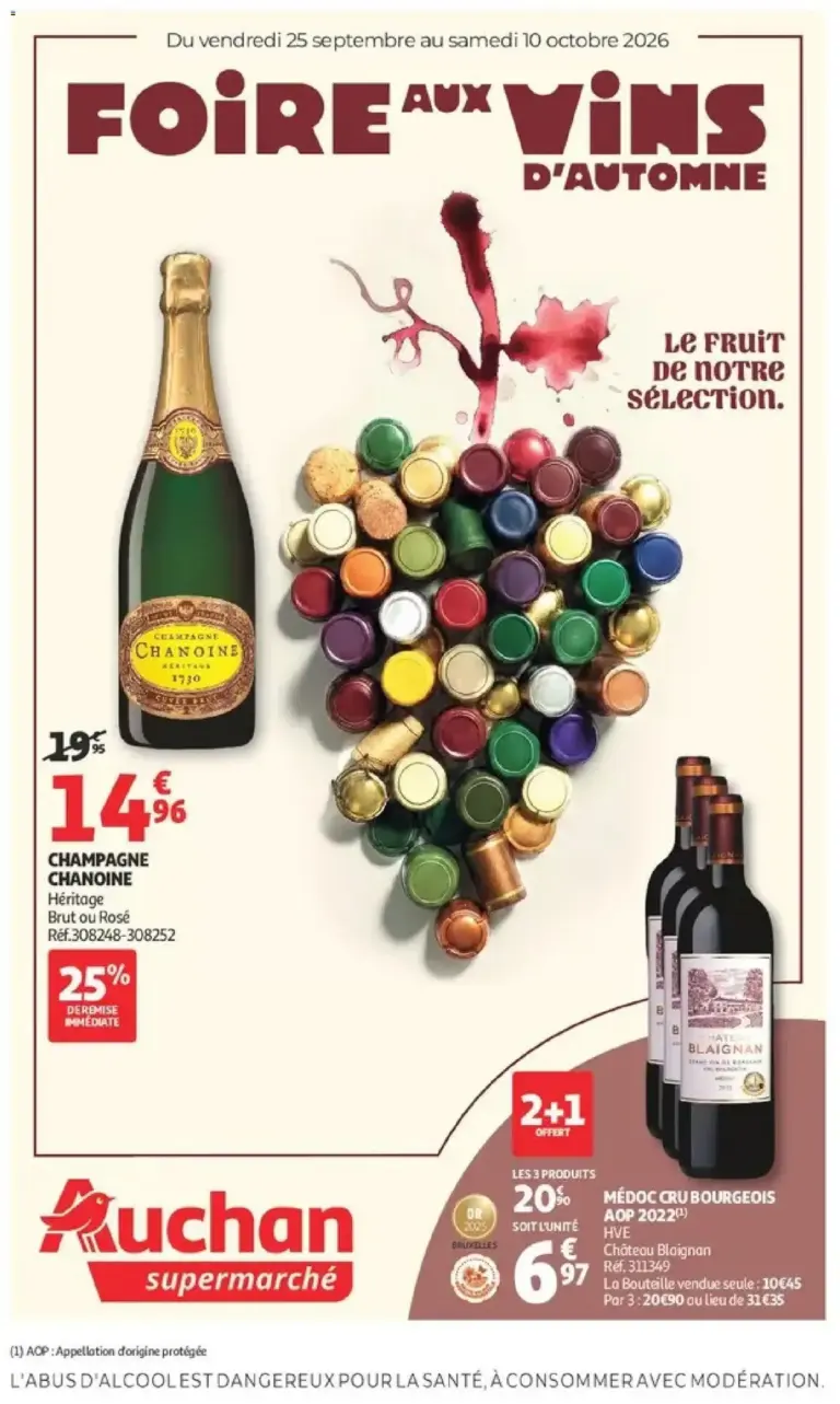 Auchan Foire aux vins du 25/09/2026 au 10/10/2026