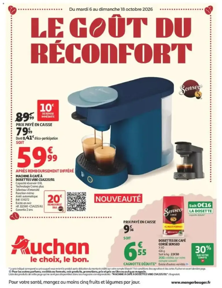 Auchan Café, automne hypers du 06/10/2026 au 18/10/2026
