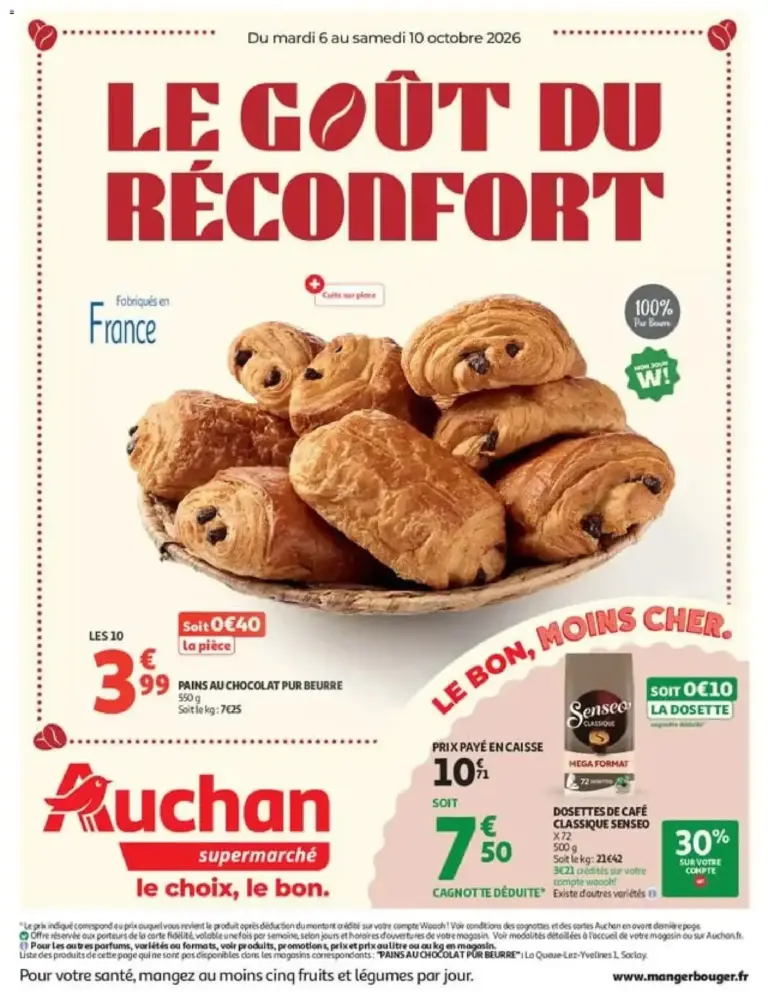 Auchan Café, automne supers du 06/10/2026 au 10/10/2026