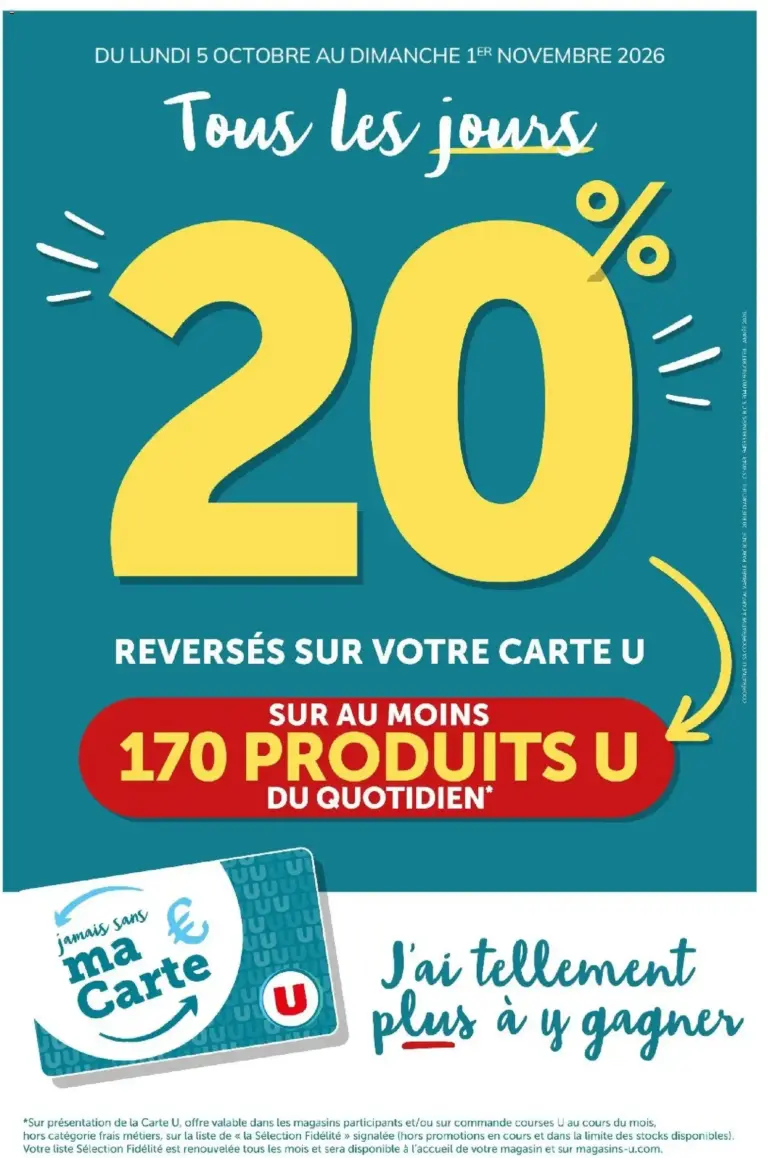 Hyper U Ma sélection Carte U Octobre du 05/10/2026 au 01/11/2026