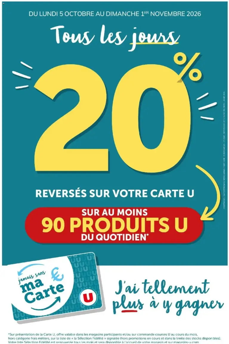 U Express Ma sélection Carte U Octobre du 05/10/2026 au 01/11/2026