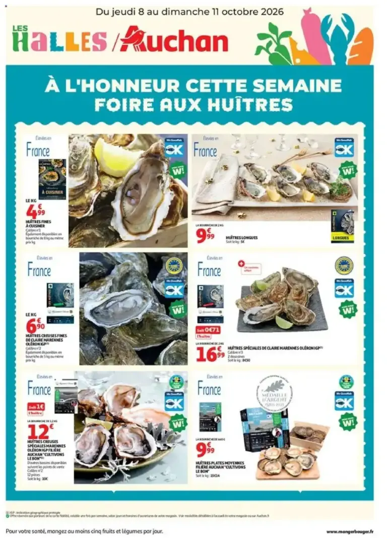 Auchan Foire aux Huitres du 08/10/2026 au 11/10/2026
