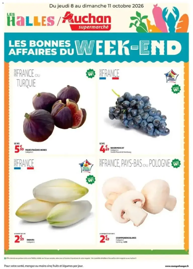 Auchan les bons plans week end dans votre super du 08/10/2026 au 11/10/2026
