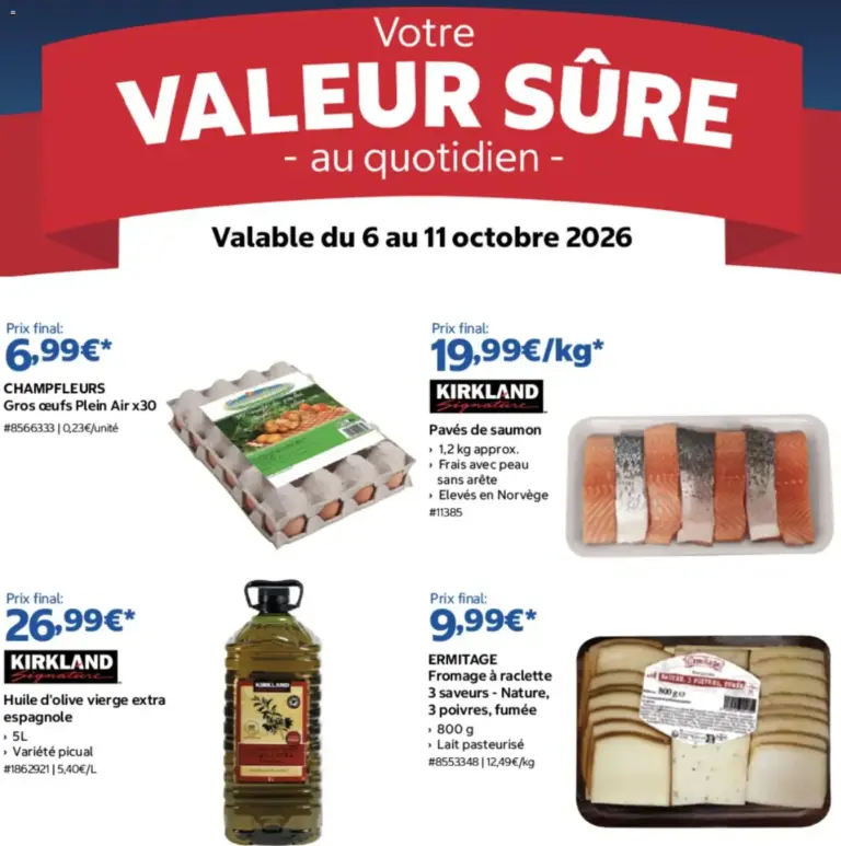 Costco Votre valeur sûre quotidien 6 11 octobre 2026 du 06/10/2026 au 11/10/2026