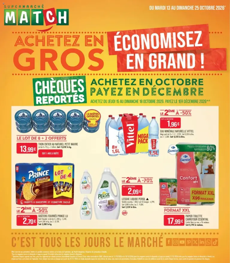 Match supermarché Achetez en gros économisez en grand du 13/10/2026 au 25/10/2026