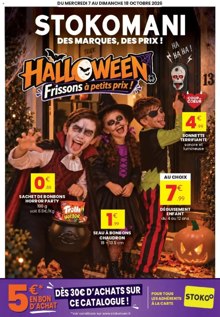 Stokomani HALLOWEEN 2026 🎃 Catalogue 07/10 18/10 du 07/10/2026 au 18/10/2026
