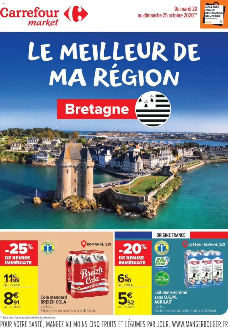 Carrefour Market Le meilleur ma région bretagne du 20/10/2026 au 25/10/2026