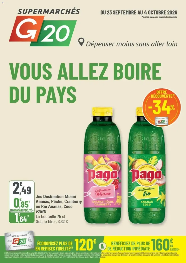 G20 Supermarchés catalogue du 23/09/2026 au 04/10/2026