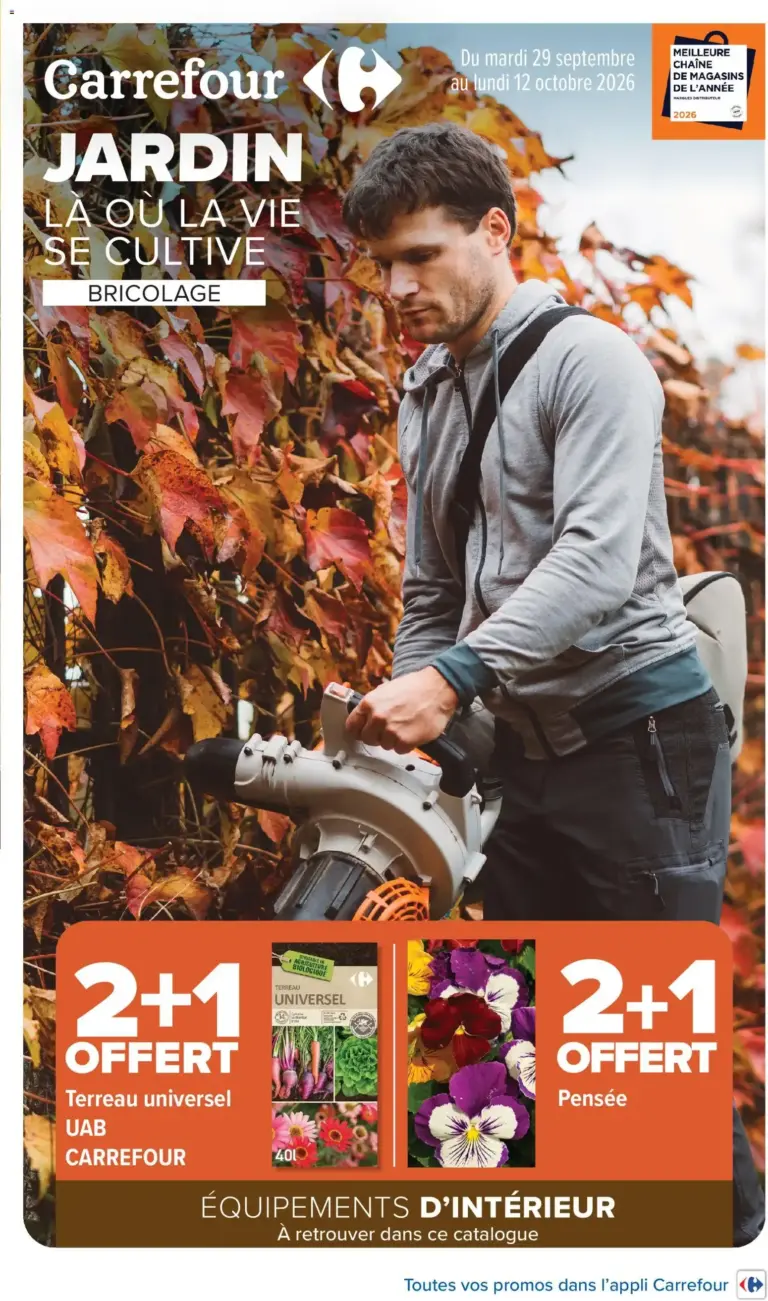 Carrefour Jardin et bricolage du 29/09/2026 au 12/10/2026